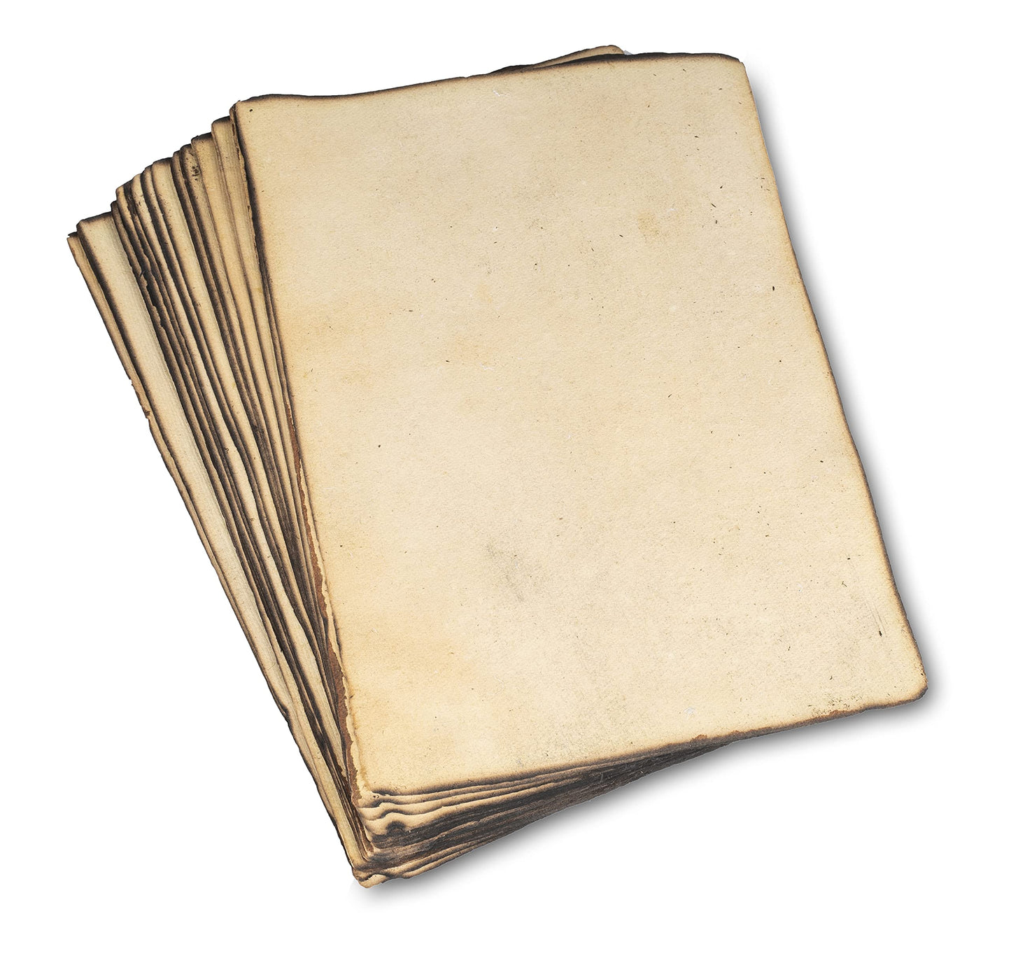 Wanderings Handmade Vintage Deckle Edge Blank Paper with Slightly Burned Edge - 5.8" x 8.3" (A5) - Package of 50 Recycled Paper for Writers, Invitations, Crafts, Memorials, Printmaking - Thick 150 GSM
