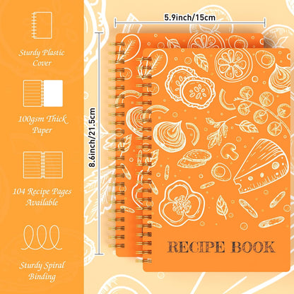 snootion Recipe Book - A5 Personal Blank Recipe Notebook to Write in Your Own Recipes, Spiral Twin-Wire Binding, 100gsm
