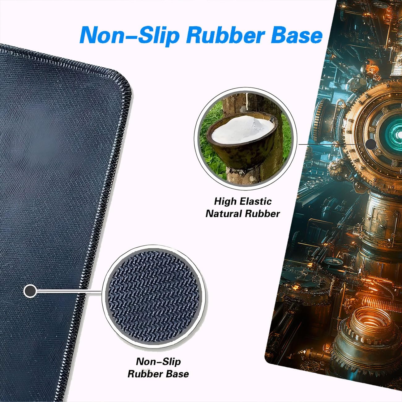 Steampunk Large Mouse Pad Industry Gear Precision Mousepad XL Large Gaming Mouse Pad Laptop Keyboard Mat Desk Pad Ideal for Office, Home, or Remote Work 31.5x11.8 Inch