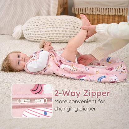 Yoofoss Baby Sleep Sack - 100% Organic Cotton Wearable Blanket for 6-12 Months | TOG 2.5, 2-Way Zipper, Warm & Comfy