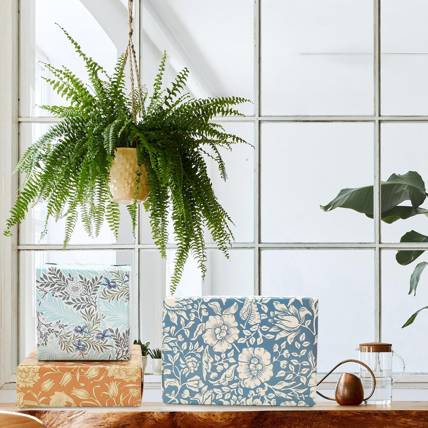 JarThenaAMCS 12 Sheets William Morris Wrapping Paper -Not Roll- Retro Floral Greenery Gift Wrap Paper Folded Flat Art Sheet for DIY Crafts Wedding Baby Shower Birthday, 19.7 x 27.6 Inch
