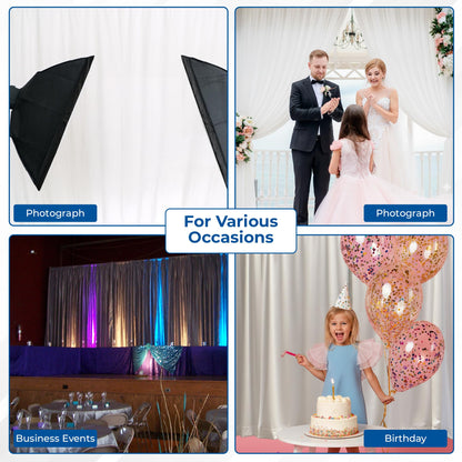 OnlineEEI Premier Portable Pipe and Drape Backdrop Kit 8ft x 10ft (White)