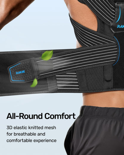 Posture Corrector for Women and Men, Upgraded Back Brace with Enhanced Support, Shoulder Straightener with Cushioned Shoulder Pads & Underarm Pain Relief Strap, Size S (Upper Waist: 29.5"-35.4")