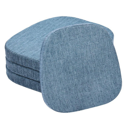 baibu 14x14 Memory Foam Metal Chair Cushions Set of 4, Dual-Layer Design Non-Slip Metal Dining Chair Pads Kitchen Seat Cushion with Machine Washable Cover, 4 Counts, Blue