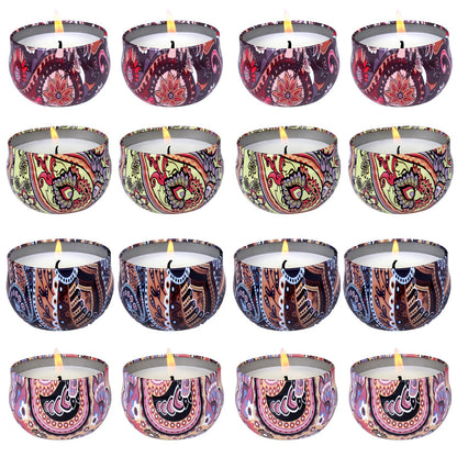 KNOURT 16 Pack Scented Candles Gift Set, Natural Soy Wax Travel Tin Candles for Home Scented, Ideal for Christmas, Birthday, Thanksgiving, Valentines Day Gifts