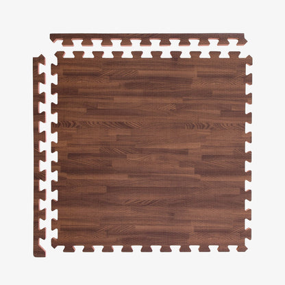 IncStores Premium Soft Wood Print Foam Flooring Tiles | Interlocking Foam Tiles for Home, Gym, Training and Yoga | 5/8" - Dark Oak, 144 Square Feet