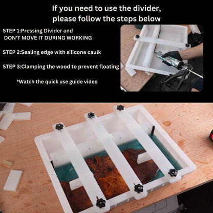 Kalinta Epoxy Mold with Divider Adjustable- 47x19.5x3in No-Seal Resin Plastic Mold Integrated Clamping System - Perfect for Beginners & Experienced Artists - Ideal for Creative Resin Art Projects
