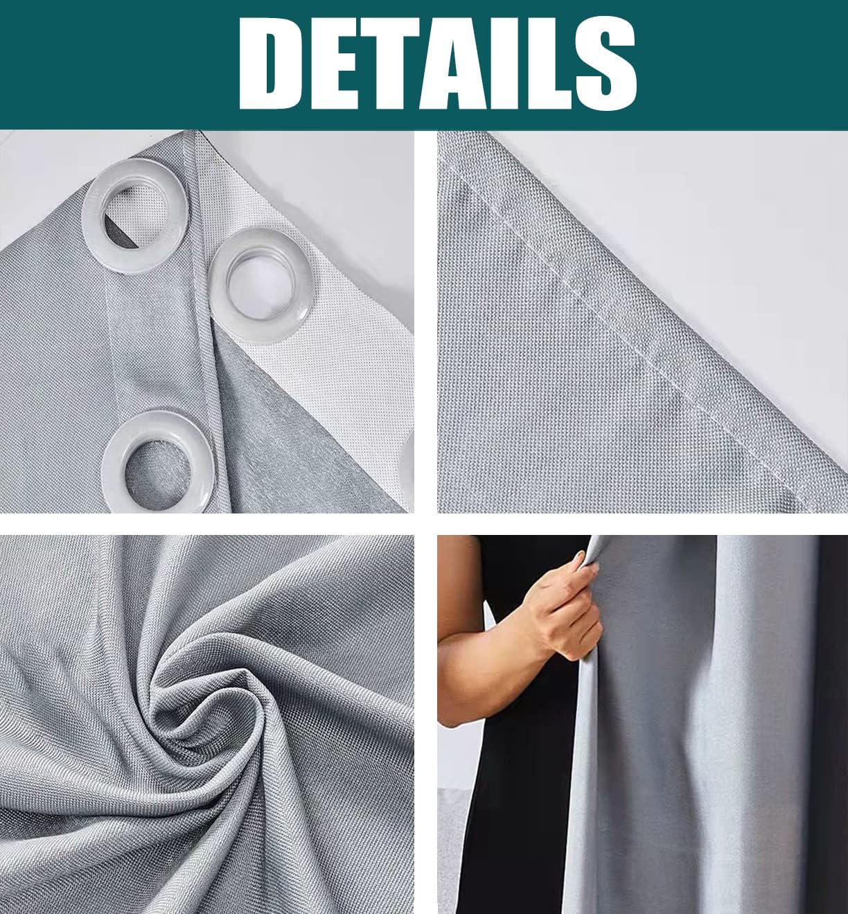 Liveinu Door Curtain for Doorway, Thermal Insulated Blackout Curtains, Noise Reducing Grommet Curtain, 46 W x 78 H Grey