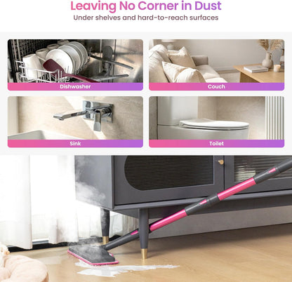 Schenley 19-in-1 Steam Mop - Dual-Rod Design with Detachable Handheld Steamer & Multi-Purpose Accessories