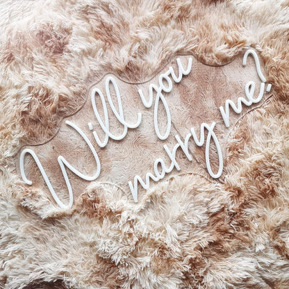 Will You Marry Me Neon Sign 25.2"×15" Warm White with Lights for Proposal Wedding Decorations Marry Me Sign for Engagement Romantic Neon Sign Wall Art for Wife (25 x 15)