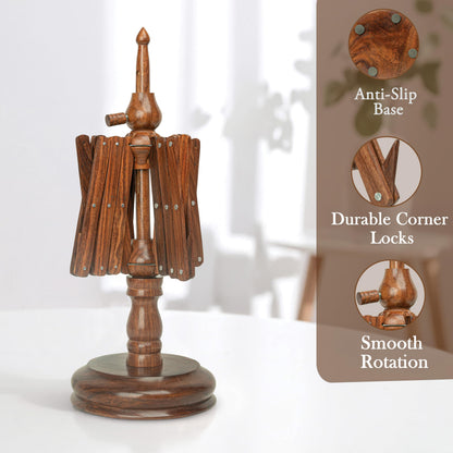 OZYRA Wooden Yarn Cake Winder - Elegant Handmade Yarn Winder for Crocheting, Yarn Winder Large Capacity, Yarn Spinner for Crocheting (R-Combo-2)