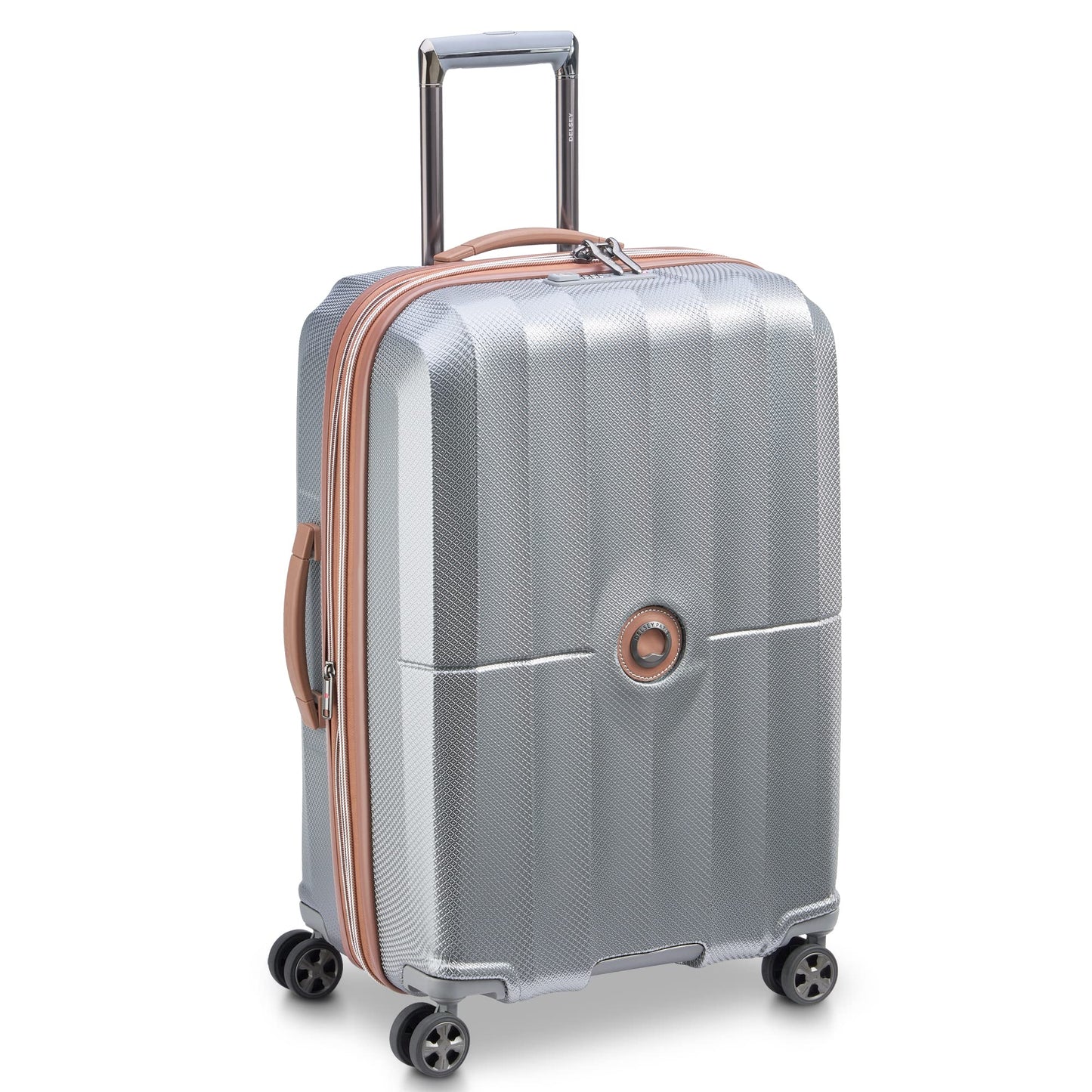 DELSEY PARIS St. Tropez Hardside Expandable Luggage with Spinner Wheels, Graphite, Checked-Medium 24 Inch