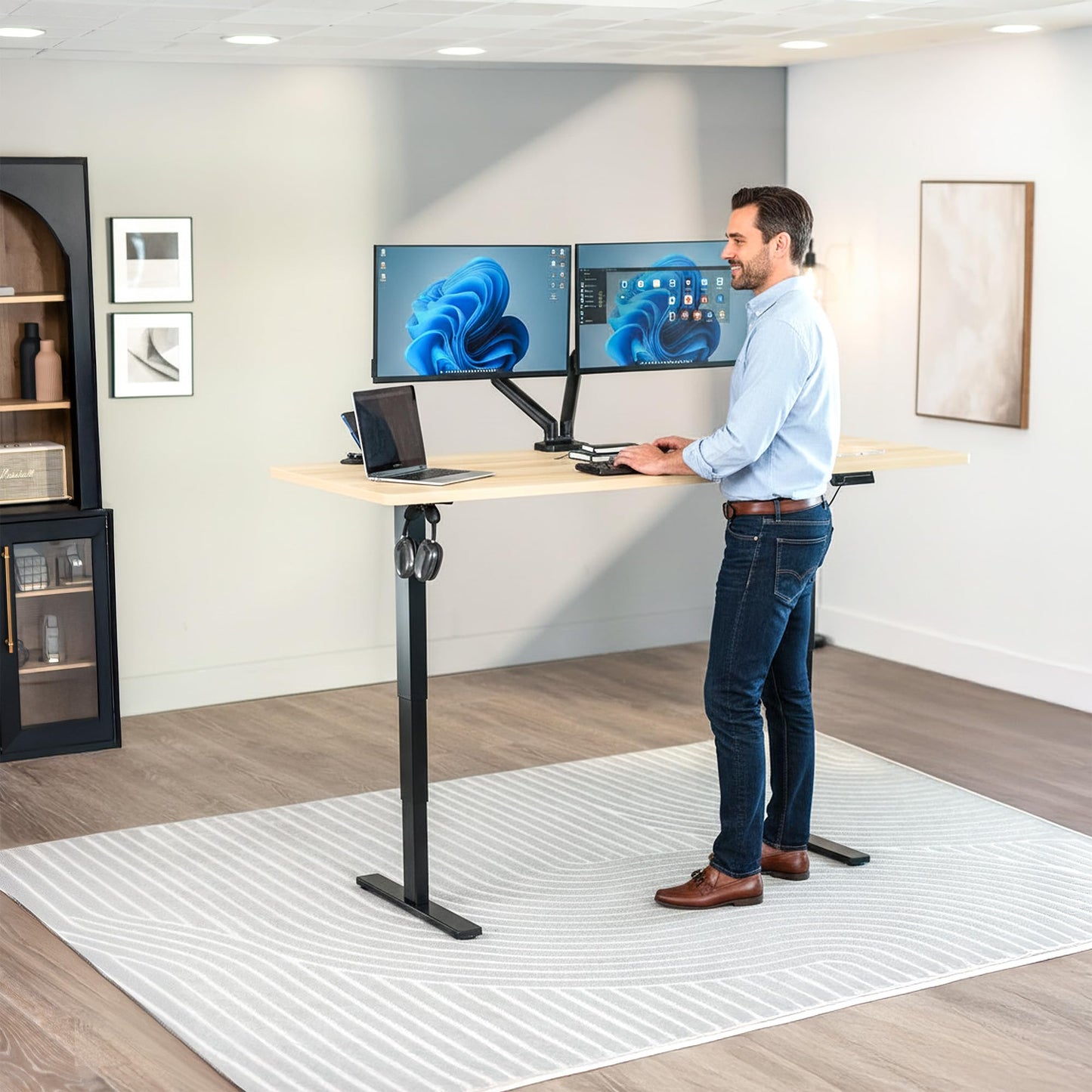 VIVO Light Wood Universal 71 x 30 inch Solid One-Piece Table Top for Standard and Sit to Stand Height Adjustable Home and Office Desk Frames, DESK-TOP71C