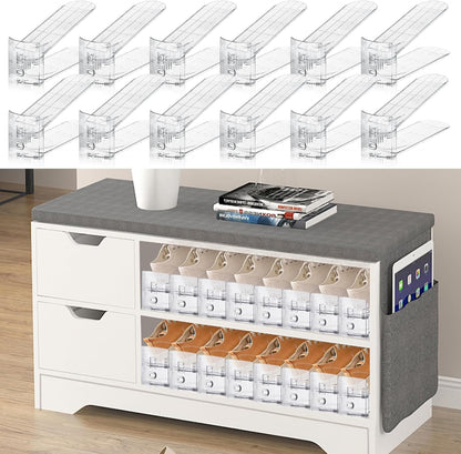 Closet,6 Pack Closet FENRUNXU Shoe Slots Organizer for Shoe Stacker Shoe Rack Organizer for Space Saver Storage Shoe