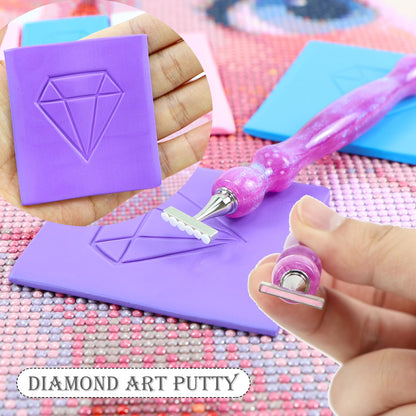 Diamond Painting Pen, with Thin Version Steel Diamond Painting Art Drilling Tips Nibs Multi-Placers, Putty Wax, Straightening Tool, Diamond Art Pen, 5D Diamond Art Accessories Tools Kit (1357-Beads)