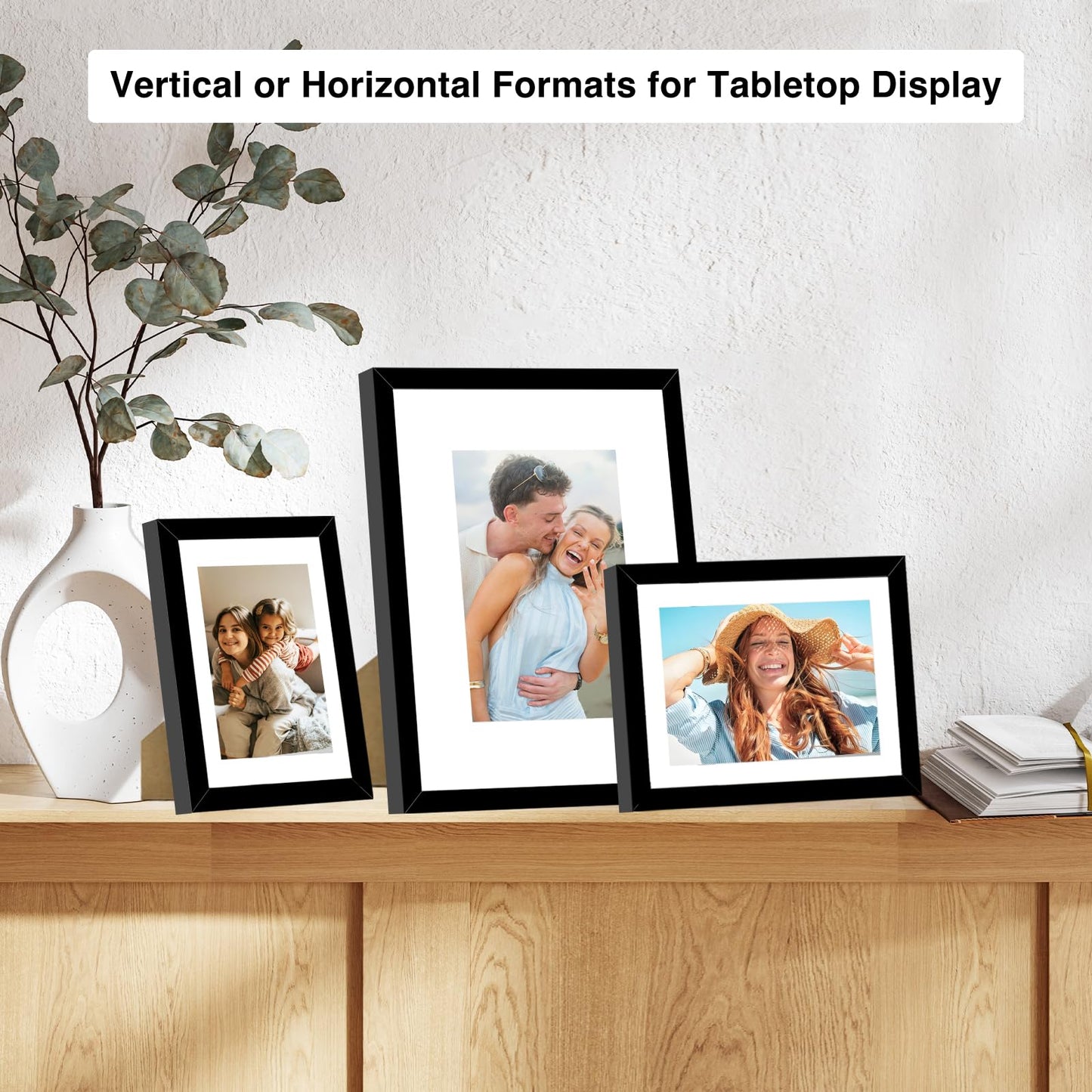 20 Packs Picture Frames Collage Wall Decor for Wall Hanging or Tabletop Display, Gallery Wall Frame Set for Family, Multi Sizes Photo Frames Collage Including 3Pcs 8x10, 8Pcs 5x7, 9Pcs 4x6, Black