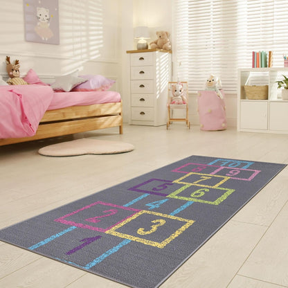 2'2" 6' Ottomanson x Hopscotch Kids Rug - Play Mat for Playroom, Bedroom, Daycare & Classroom - Fun & Interactive Game