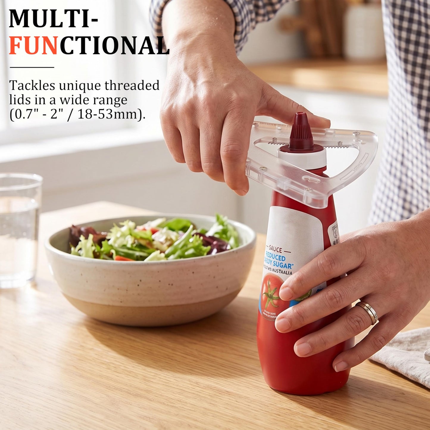 Uinxan Jar Opener for Weak Hand & Seniors with Arthritis,Handheld & Under Kitchen Cabinet-Twist Off Bottle Caps,One-Handed Magnetic Lid Open,Unique Gadget–Gift for Elderly,Women&Men (Black)