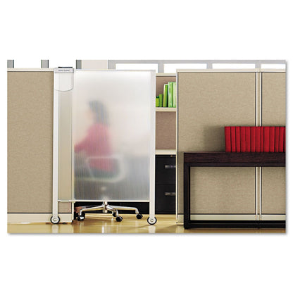 Quartet Privacy Screen, 64" x 38" Translucent Portable Wall Divider, Adjustable Height, Sturdy Aluminum Frame on Wheels, Includes Attachable White Board (WPS2000)