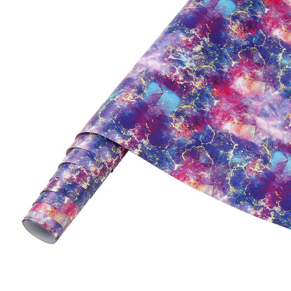 Galaxy Permanent Vinyl Roll- 12 * 8ft Purple Galaxy Permanent Adhesive Vinyl for Mugs Decors Self Adhesive Sticker