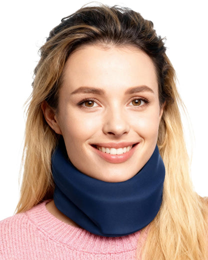 BETOVIN Heated Neck Brace Cervical Collar - Neck Support Brace with Heating Pad, Soft Foam Wraps Keep Vertebrae Stable and Aligned for Relief of Cervical Spine Pressure for Women & Men (L Size) Blue