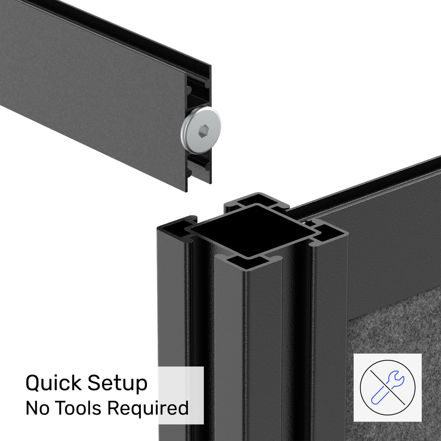 Workflow Modular Wall | Room Divider with Whiteboard, Sound-Dampening, & Frosted Acrylic Panels | Expandable Office Partition for Privacy & Productivity (70" x 48")