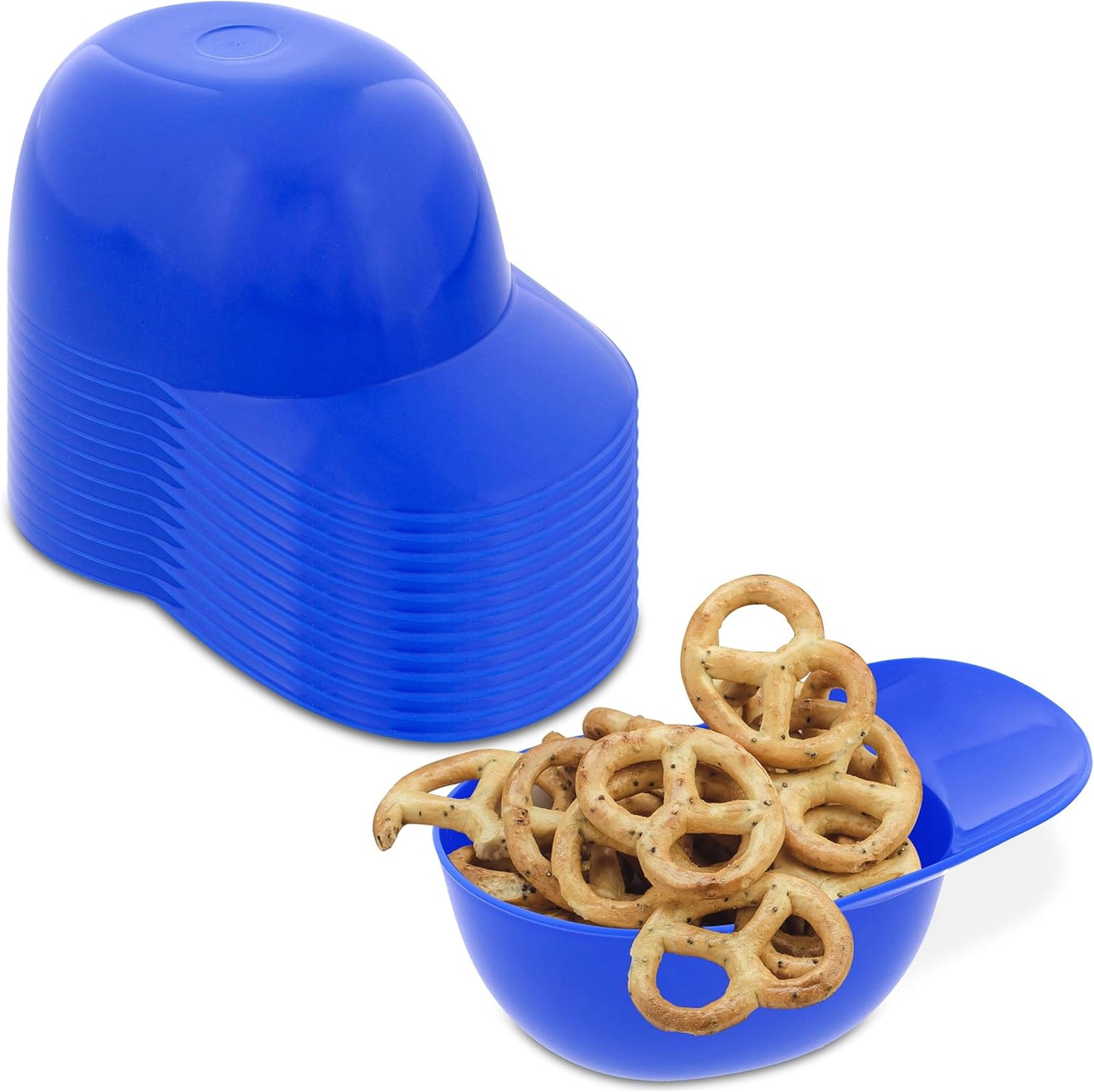 Lot45 Mini Baseball Helmet Ice Cream Snack Bowls, 12pc 8oz Blue Baseball Dessert Cups for Parties and Games
