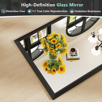 AWANDEE 72x32 Inch Black Bathroom Mirror for Wall, Beveled Framed Rectangle Bathroom Vanity Mirrors for Over Sink, Bedroom, Living Room, Entryway, Anti-Rust, HD Tempered Glass, Horizontally/Vertically