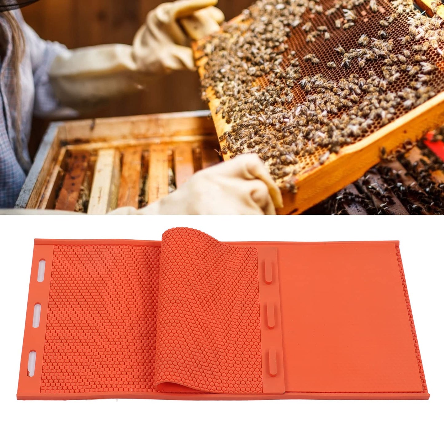 TOPINCN Beeswax Press Sheet Mould, Nonstick Silicone Craft Mat Beeswax Beeswax Sheets for Beekeeping Candle Making