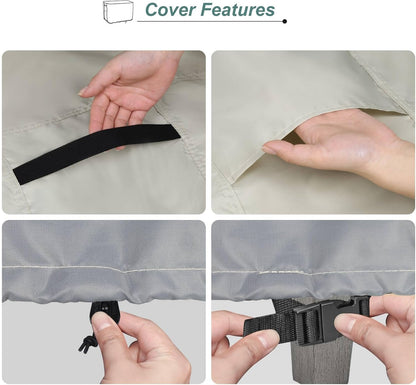 28L 28W 17H inch Patio Ottoman Cover, Waterproof Outdoor Square Furniture Cover for Side & End Table x x