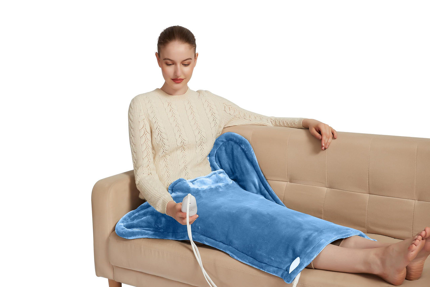 Ambershine 17''x33'' XXXL King Size Heating Pad with 12 Temperature Settings & 4 Auto-Off Countdown Timers, Pain Relief for Back/Neck/Shoulders/Abdomen/Legs, Christmas Gifts for mom dad (Dark Gray)