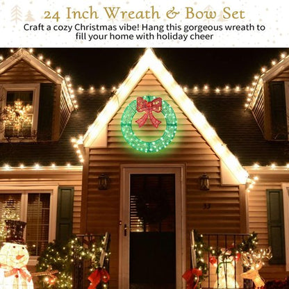 Christmas Wreath (Green/Red, 24in)