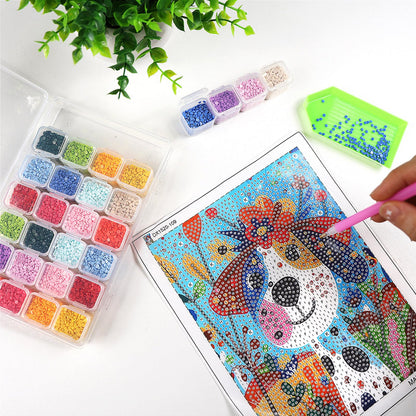 CGCG 5pcs 28 Grids Plastic Organizer case Portable Storage Organizer Containers for Diamond Art, Bead, Diamond Painting