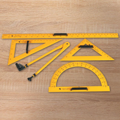 School Smart Drafting Tools Kit, Yellow, Set of 5