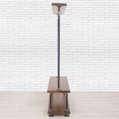 Industrial Pipe Clothing Rack with Wood Shelving by William Robert's Vintage