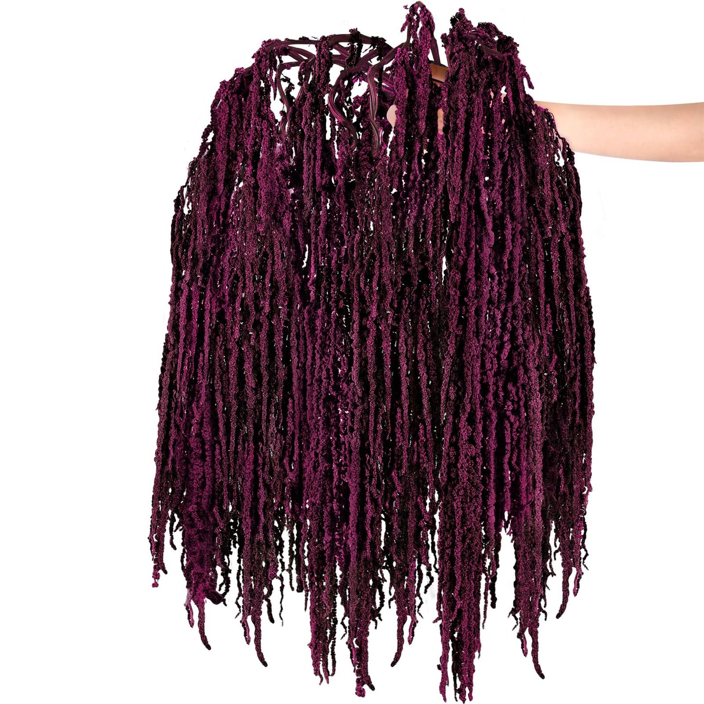 Suncalla 12 Pcs Dark Purple Spring Natural Dried Amaranthus Hanging Flowers Amaranthus Artificial Flowers for Wedding Arch Bouquet Floral Garland Wall Home Decoration (23 Inch)
