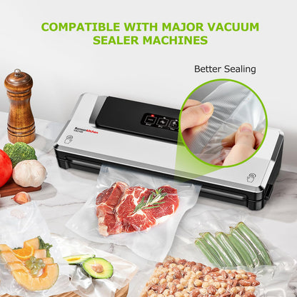 Bonsenkitchen Precut Vacuum Sealer Bags 200 Quart 8" x 12", BPA Free, Commercial Grade Textured Food Vacuum Sealer Bag, Thick Embossed Bags for Storage and Sous Vide Cooking VB3208