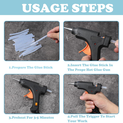 200 Pack Mini Hot Glue Sticks, Clear Glue Gun Sticks, 4 Inch and 7 mm Diameter High Viscosity All-Purpose Glue Stick,Compatible with Most Mini Glue Guns