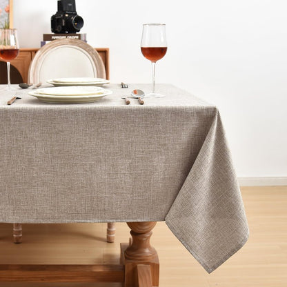 Fitable Nature Faux Linen Tablecloths Rectangle 60 x 84 Inch - 6 Pack Neutral Table Clothes for 4 Foot Tables, Wrinkle-Proof Faux Burlap Table Covers for Dining, Farmhouse, Outdoor Picnic, Camping