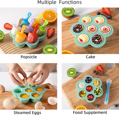 Silicone Popsicle Molds: Ice Pop Molds Storage Container for Homemade Food, Kids Ice Cream DIY Molds - BPA Free