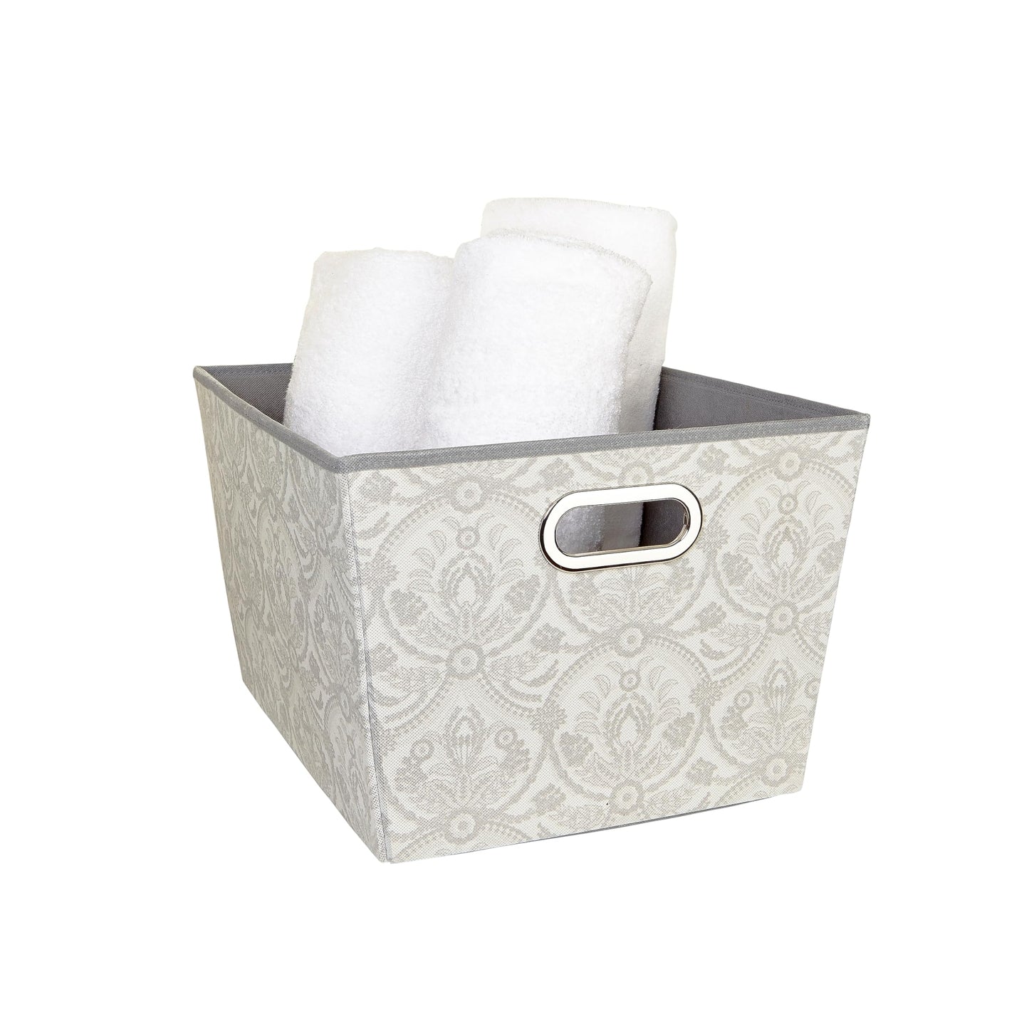 Laura Ashley LA-95613 Large Grommet Bin in Almeida Storage Basket, Dove Grey