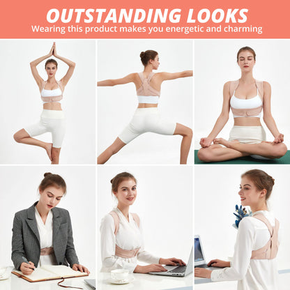 SHAPERKY Posture Corrector for Women and Men, Adjustable Upper Back Brace for Posture Hunchback Support and Providing Pain Relief from Neck, Shoulder, and Upper Back (Small/Medium)