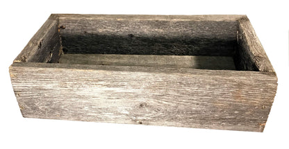 Rustic Revival | Decorative Barnwood Box – Authentic Rustic Weathered Wood Box for Table Decoration, Weddings, Parties & Farmhouse Home Decor – Real Wood Centerpiece Holder (Weathered)