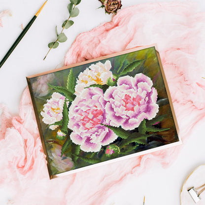 DIAMOND DOTZ Romantic Pink Peonies Diamond Painting Kits for Adults - Diamond Art Kits a Relaxing Creative Craft Kit with Dotz Gems s11x14