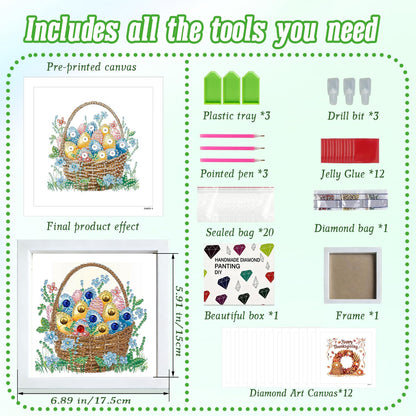DOZEEZOP 12-Pack Interchangeable Diamond Art Kits for Adults Beginners Teens with Frame, Holiday & Seasonal 5D Diamond Paintings with Round Partial Drill, Home Decor DIY Craft Gift (7x7 Inch)