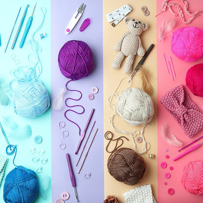 73 Piece Crochet Kit for Beginners Adults and Kids, Premium Crochet Set with 21 Crochet Hooks Set and 1500 Yards of Yarn for Crocheting Kit, Canvas Tote Bag and Lots More