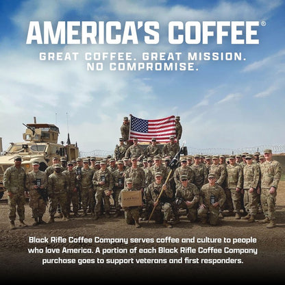 Black Rifle Coffee Company CAF, 5 lb Bag, Ground Coffee Medium Roast - Roasted Blend Made from Arabica Beans - Colombian & Brazilian Beans - Veteran Founded & American Made