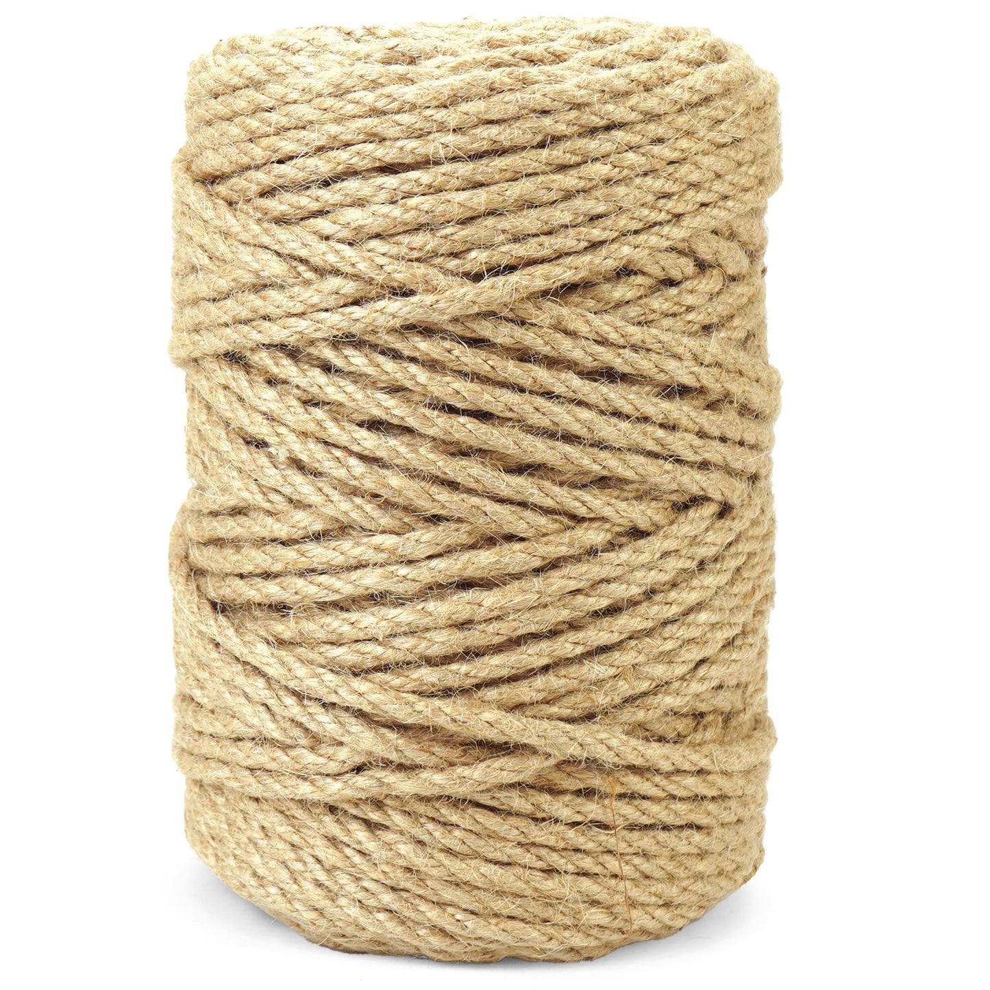 6mm*164 Feet Natural Jute Twine String DIY Home Decor,6mm Thick 12-Strand Jute Twine for Crafting Gift Wrapping Packing Gardening Crochet Knitting Macrame Decor,Brown Rope for Refurbish Cat Tree