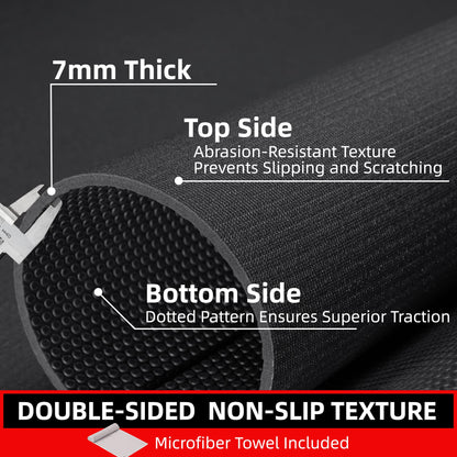 Large Exercise Mat for Home Workout,12‘x6’/10'x6'/9'x6'/8'x6'/7'x5'/6'x4' (7mm) Extra Thick Workout Mat, High-Density Gym Mat for Cardio, Jump Rope, MMA, Weights (Shoe-Friendly)