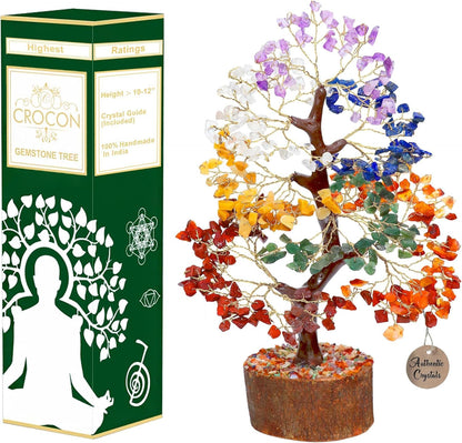 Seven Chakra Crystal Tree, Birthday Gifts for Women, Healing Crystal Tree of Life, Home Decor Gift for Mom